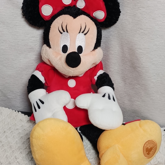 Disney Store Minnie Mouse Red Polka Dot Velour Plush 20" Doll Exclusive Patch - Picture 10 of 11